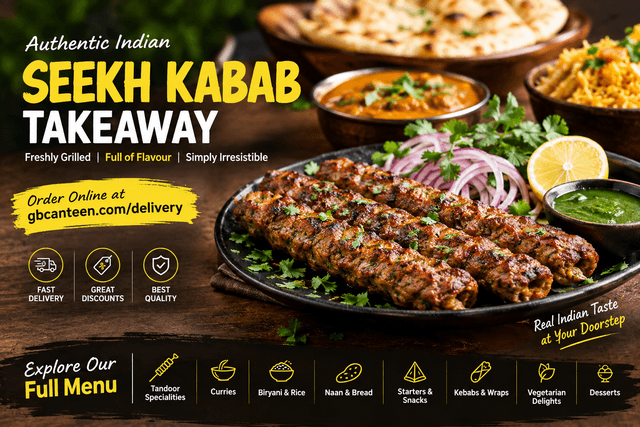 Order Online Indian Seekh Kebab Takeaway UK | GB Canteen App