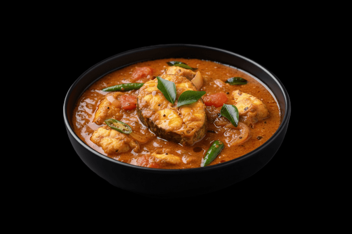Bengal Fish Curry — Salmon cooked with potatoes, GB Canteen Farnham