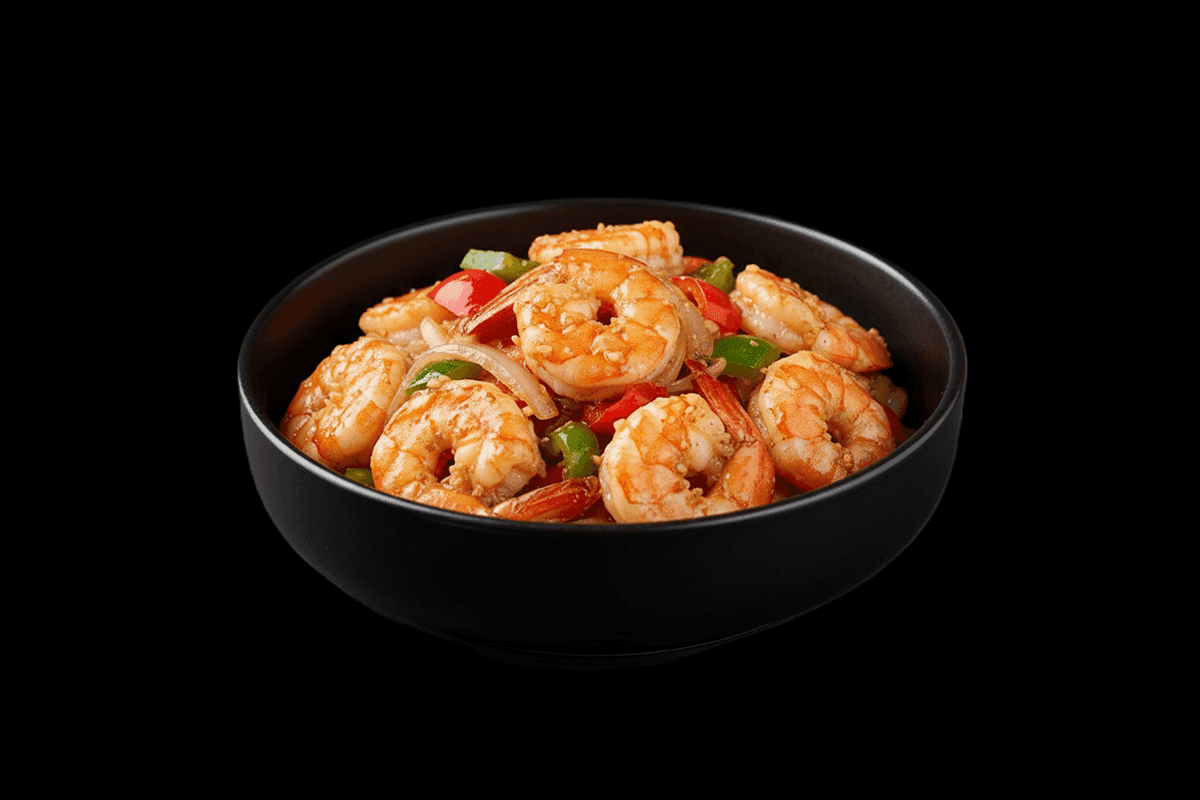 Garlic King Prawn — King prawns fried in butter with fresh garlic & coriander served with bread, GB Canteen Billericay