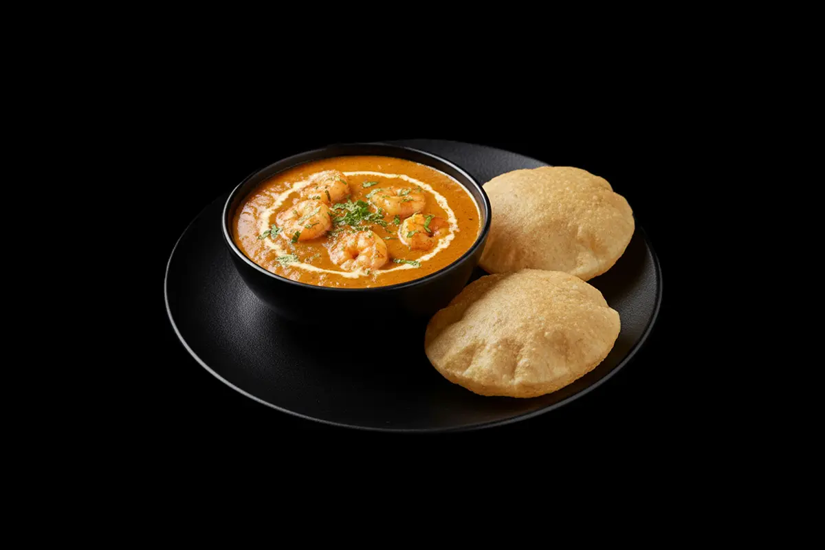 Prawn Puree — Spiced prawns served on fried bread, GB Canteen Buckhurst Hill