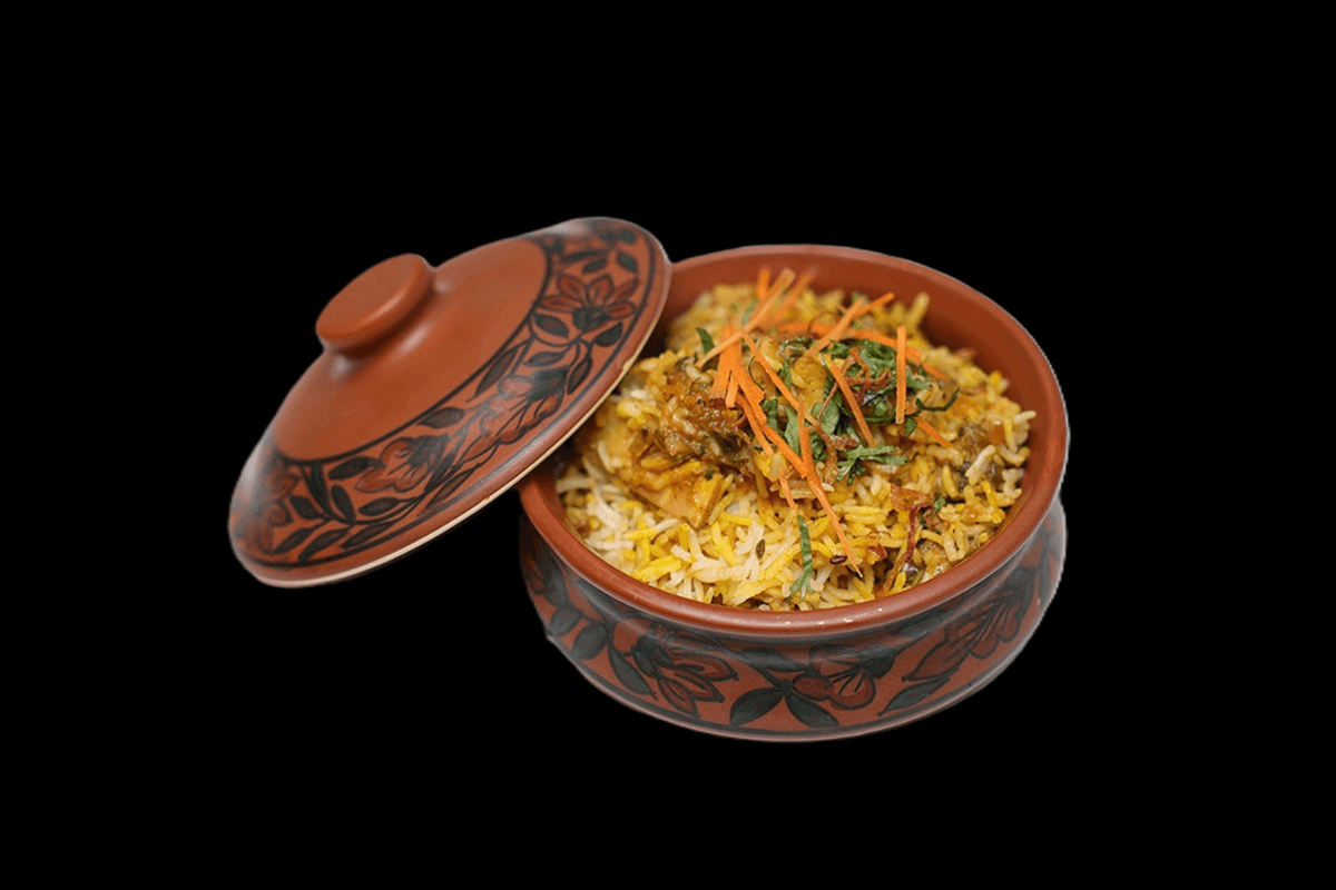 Vegetable Biryani — Mumbai spiced vegetables cooked with basmati rice and served with a mixed vegetable curry, GB Canteen Bea