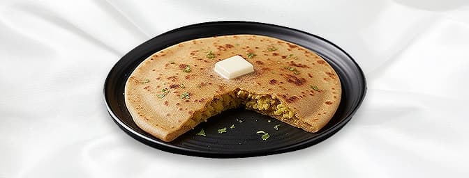 Aloo Paratha — Paratha stuffed with spiced potatoes, GB Canteen East Molesey