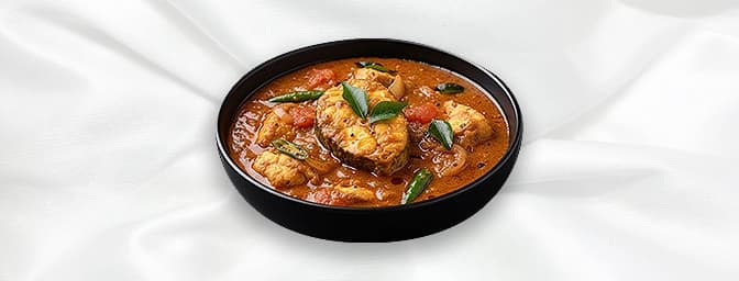 Bengal Fish Curry — Salmon cooked with potatoes in a lightly spiced sauce, GB Canteen Farnham