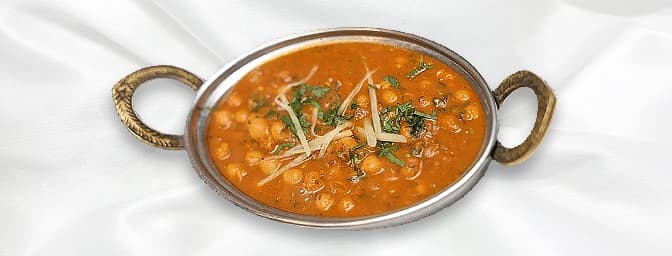 Chana Masala — Chickpeas cooked in a rich onion and tomato masala sauce, GB Canteen Chingford