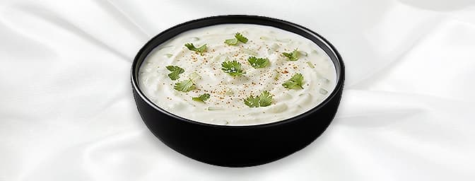 Cucumber and Mint Raita — Greek yoghurt with cucumber, mint, GB Canteen Dulwich Indian