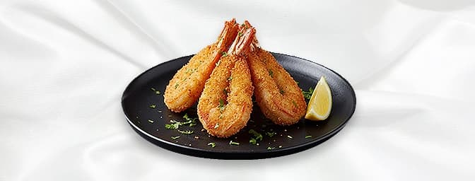 King Prawn Butterfly — King prawns dipped in butter and shallow fried, GB Canteen Chingford