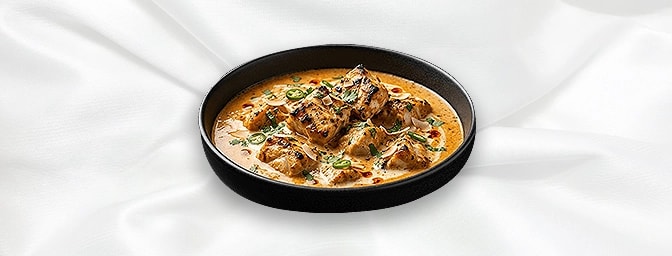 Rajasthani Halibut — Pan-seared halibut, mashed spinach potato, yoghurt sauce, GB Canteen Blackheath