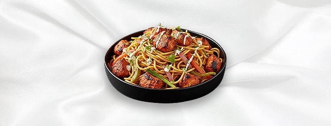 Chicken Tikka Noodles — Noodles cooked with grilled chicken tikka, GB Canteen Borehamwood