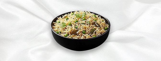 Peas Rice — Pilau rice cooked with peas, GB Canteen Borehamwood