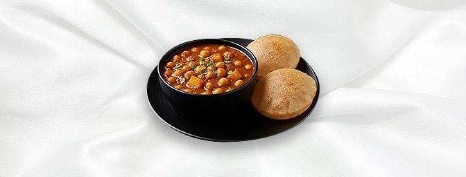 Poori Chana — Fried bread served with spiced chickpeas, GB Canteen Tooting High Street