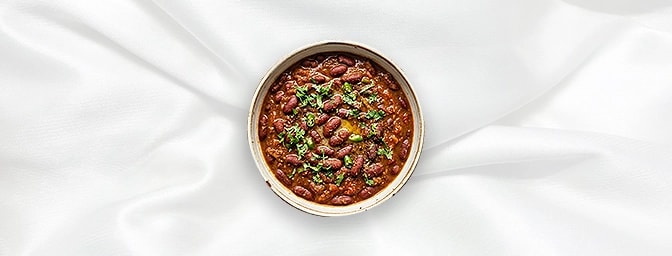 Rajmah — Kidney beans cooked in a traditional spiced tomato gravy, GB Canteen Marble Arch
