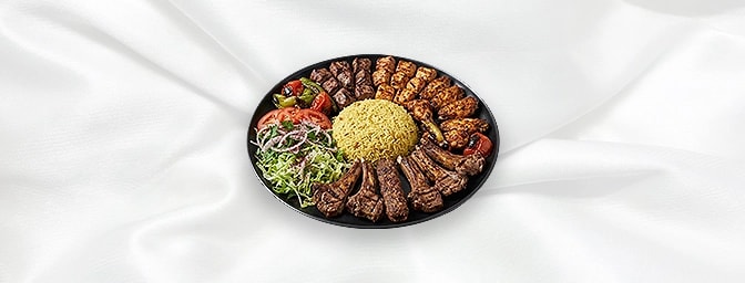 Bosphorus Feast — Perfect For Sharing For 2, 3 Even More People Lamb Shish, Chicken Shish, Chicken Wings, Lamb Ribs, Adana Ko