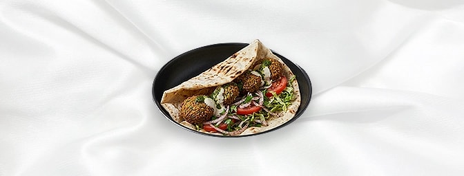 Falafel — All Served With Salad And Wrapped With Hot Lavas Bread, GB Canteen Hitchin