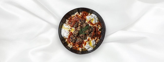 Iskender — Minced Lamb On A Bed Of Diced Bread With Yoghurt And Topped With Anatolian Sauce And Melted Butter, GB Canteen Hit