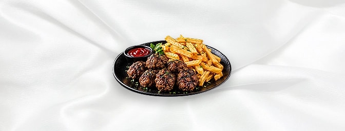 Meat Balls With Chips — And Strawberry Or Black Currant Ribena, GB Canteen Hitchin
