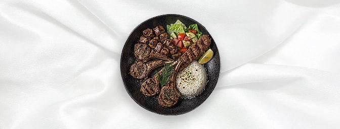 Mixed Lamb Kebab — Lamb Shish, Adana, Lamb Chops And Lamb Ribs, GB Canteen Hitchin