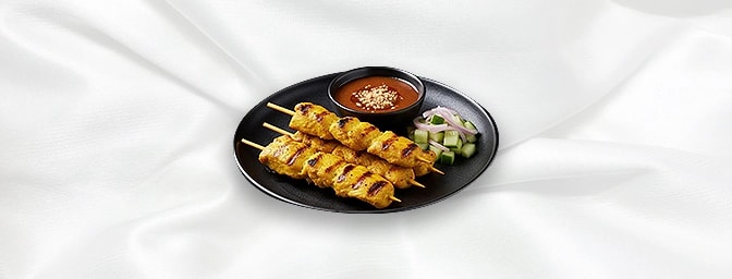 Chicken Satay — Char-grilled marinated chicken skewers with peanut sauce, GB Canteen Petts Wood Thai