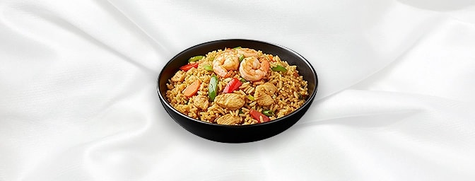 Kao Pad — Fried rice with chicken, prawns, vegetables & light soya sauce, GB Canteen Petts Wood Thai