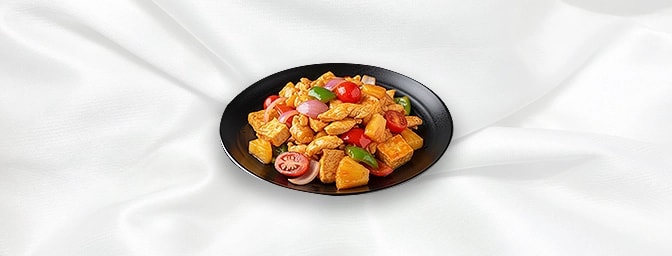 Pad Priew-Wan — Stir-fried with tomatoes, onion & pineapple in sweet & sour sauce, GB Canteen Petts Wood Thai