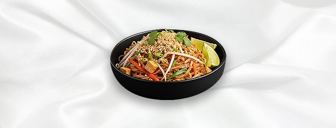 Lamb Pad Thai — Rice noodles with egg, bean sprouts, spring onion & peanuts, GB Canteen Petts Wood Thai