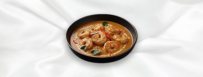 Panang Prawn Curry — Sweet, mild & fragrant curry with ginger, lemongrass, kaffir lime leaves, garlic & coconut milk, GB Cant