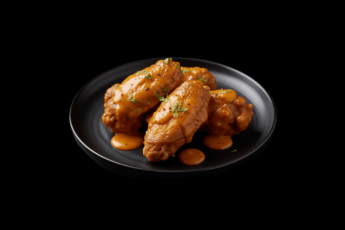 Butter Chicken Wings — Buttered fried chicken wings with spicy sauce, GB Canteen Beaconsfield