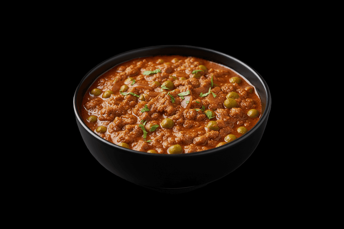Keema Mutter — Minced lamb cooked with green peas mixed with medium hot spices, GB Canteen Beaconsfield