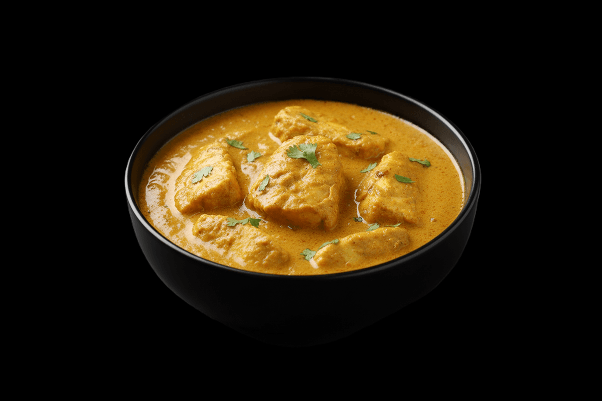 Lababdar Fish Curry — Monkfish in a rich tomato and cream-based curry, GB Canteen Beaconsfield