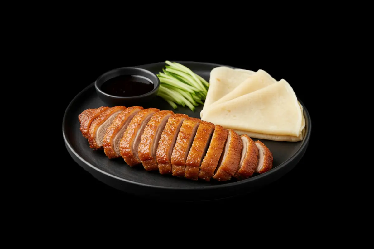 Honey Crispy Duck Wrapped — Quarter crispy duck with pancakes, hoisin & cucumber, GB Canteen Petts Wood Thai