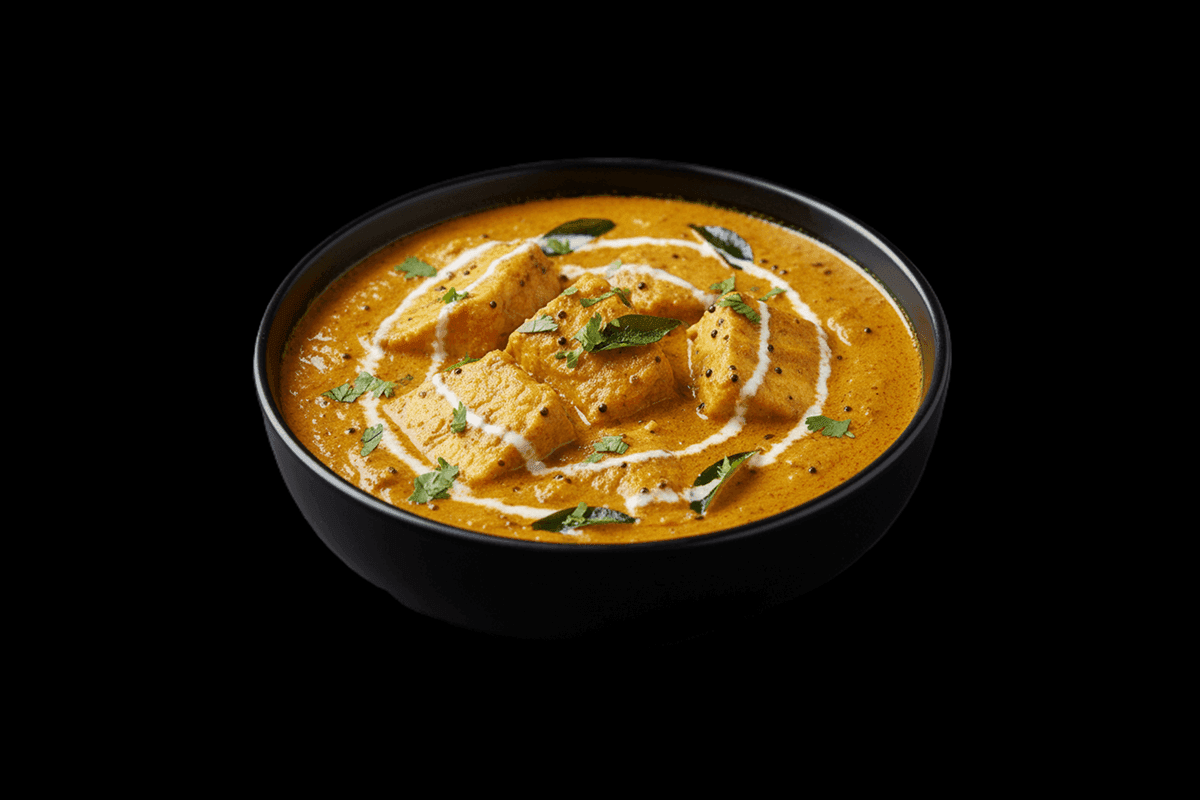 Malabar Fish Curry — Monkfish in a traditional Goan-style sauce with coconut milk and curry leaves, GB Canteen Beaconsfield
