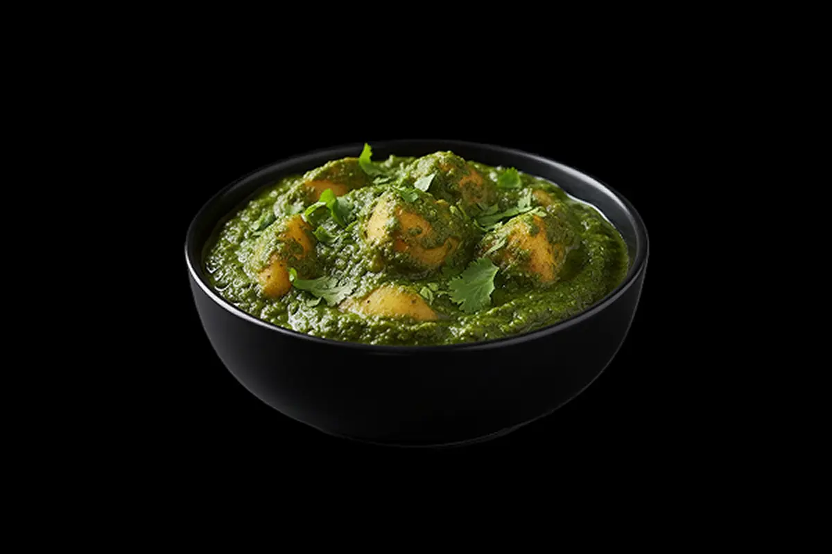 Sag Aloo — Spinach and potatoes cooked in mild spices, GB Canteen Wellington