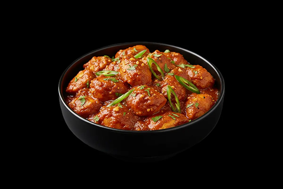 South Indian Garlic Chilli — Tender chicken or lamb cooked in hot spices with fresh garlic and green, GB Canteen Wellington