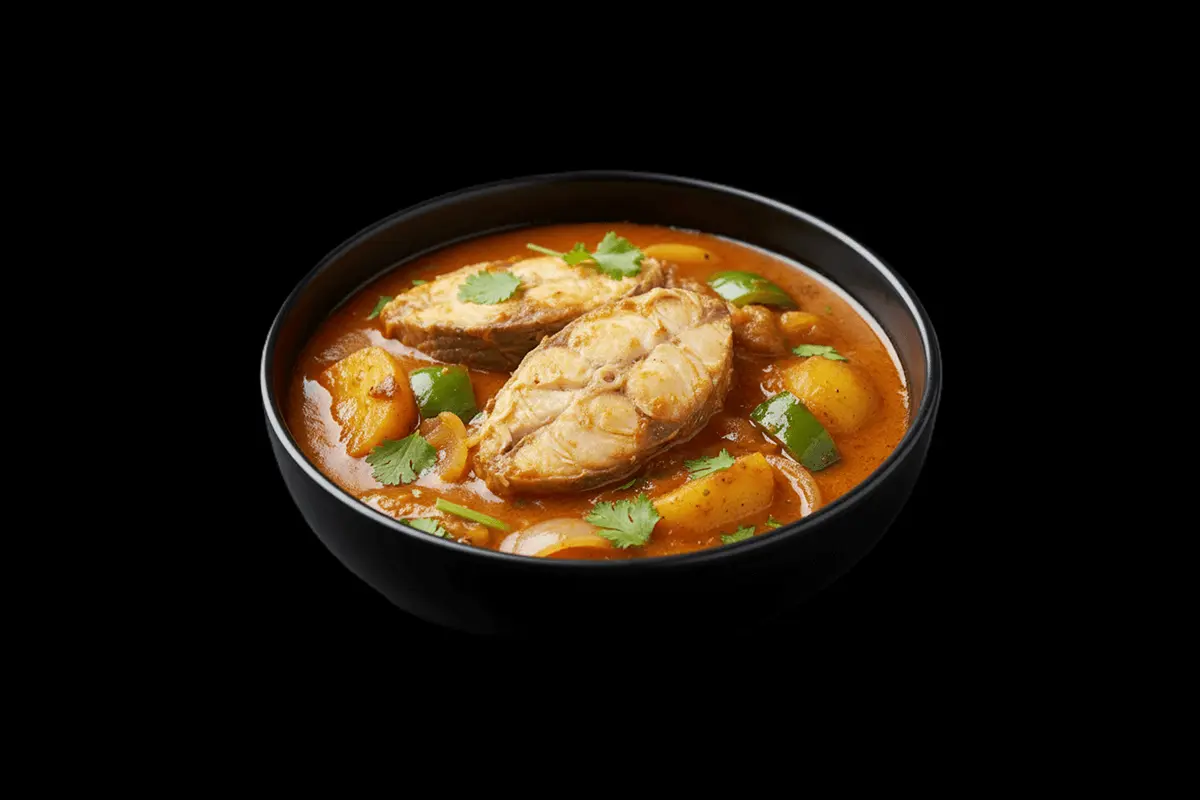 Bengal Bay Delight — Fresh water fish from the bay of Bengal Pan-fried with onions, capsicum and coriander in a medium sauce