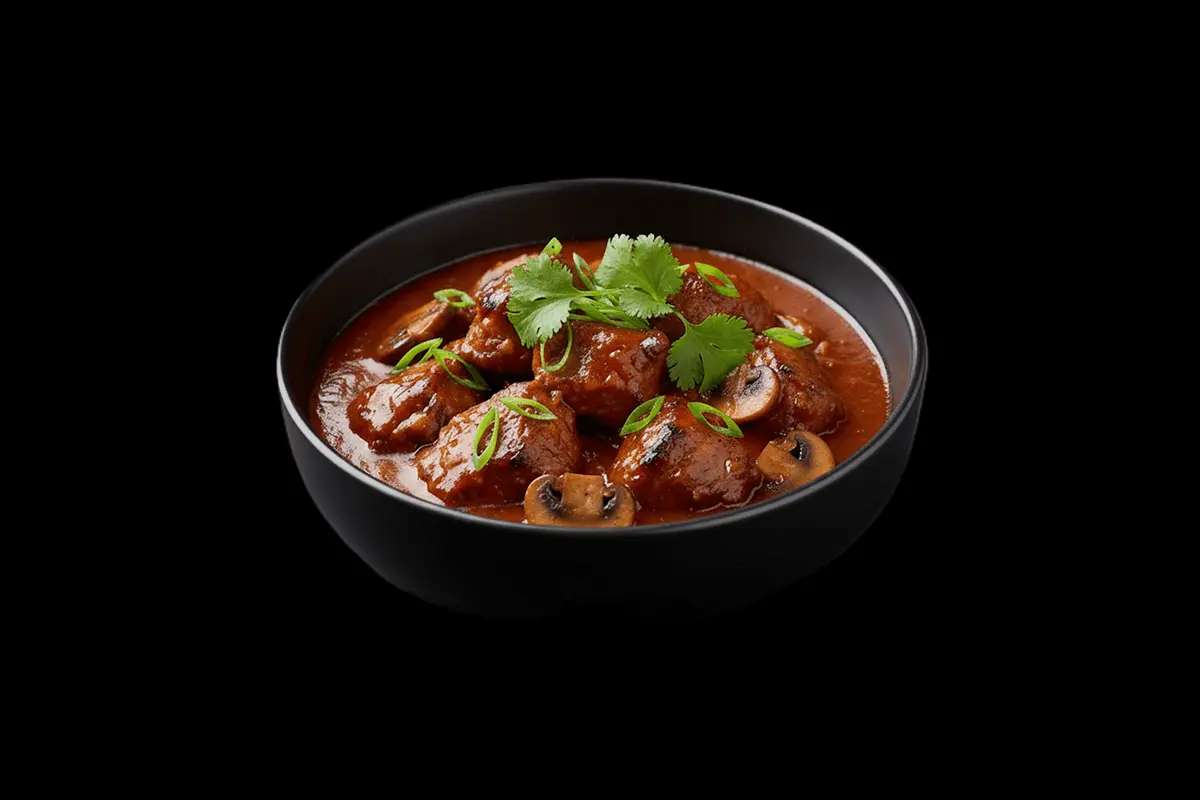 Langtang Lamb — Tandoori spiced chicken or lamb with sweetchilli, mushrooms and spring onions, GB Canteen Woodford Indian