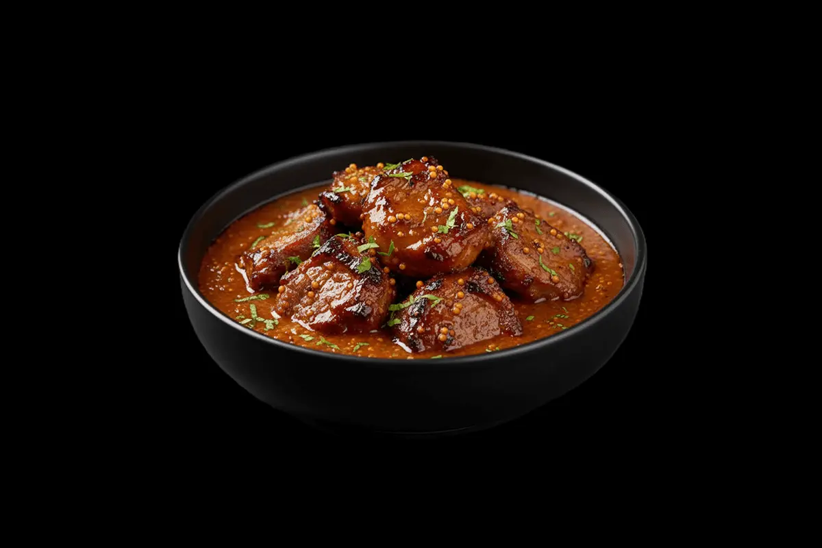 Mannasi Lamb — Glazed grilled lamb tikka, infused with mustard seeds, fresh herbs and ground spices to create an exotic mouth