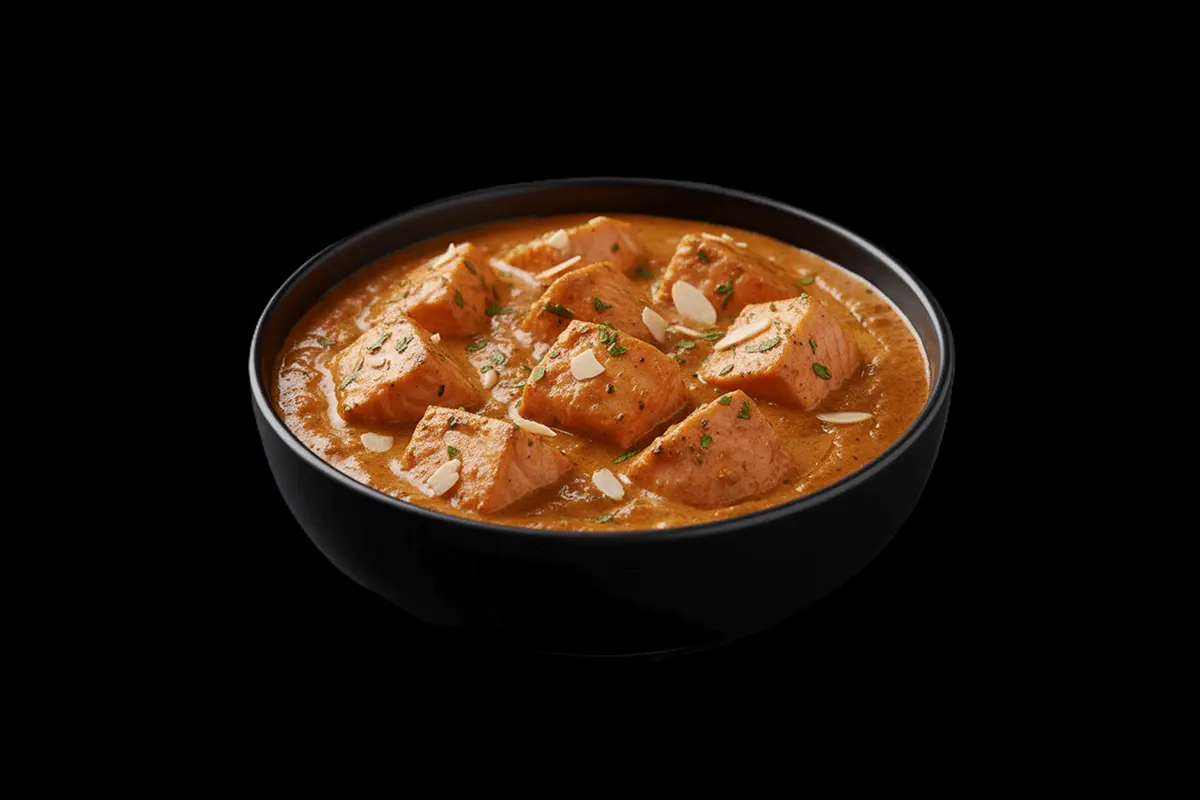 Salmon Masala — The country’s most popular dish, bonelesspieces of diced salmon prepared with homemade almond and herbed masa
